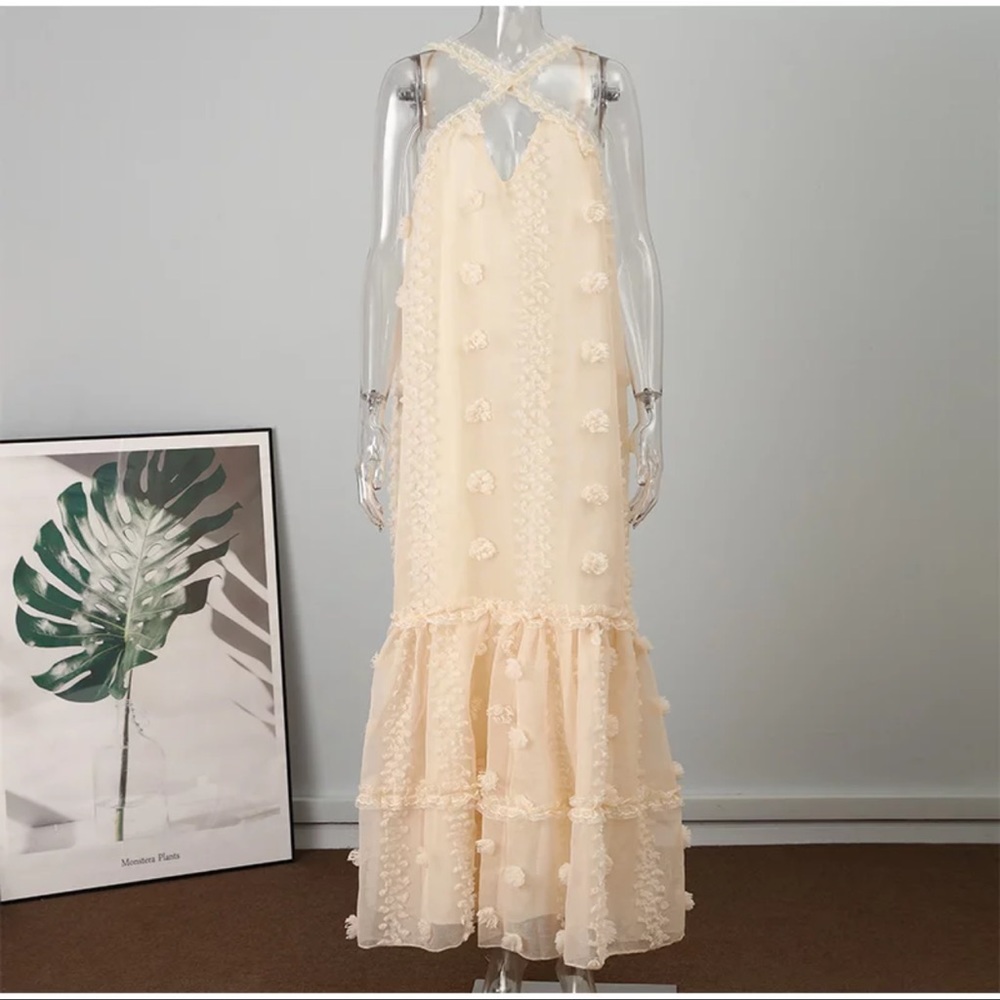 Boho Linen Maxi Dress 🌸 - Picture 6 of 7